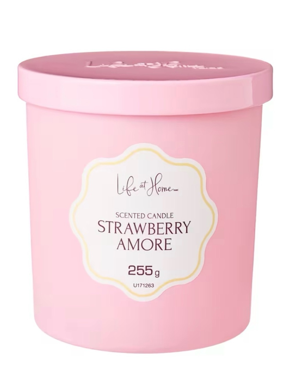 Life at Home Pink Strawberry Amore Scented Candle